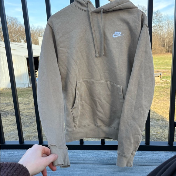 Nike Tops - Nike Tan Hoodie with Small Black Swoosh